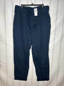 NWT Polo Ralph Lauren Women’s Navy Blue High Rise Pants Slacks W/ Belt Size 16 - Picture 1 of 12