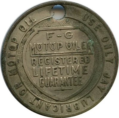 Chicago Illinois IL F-G Engrasador de Motor Jay Aceite Lubricante Mfg Co Carga Moneda Llavero Etiqueta Foto 1 de 2