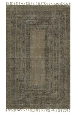 Cotton Area Rug 4x6 Black Area Rugs for Bedside Kitchen Outdoor Patio Rug Carpet - Image 1 of 4