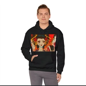 Wholesale Oiran Unisex Heavy Blend™ Hooded Black Sweatshirt Size Large NWOT - Picture 1 of 5