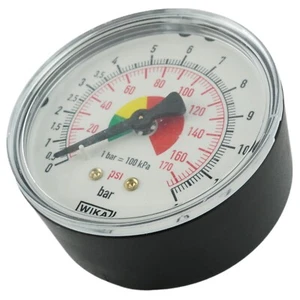 Manometer für Handreifenfüller, 63 mm, 0-12 bar, R 1/4" – Präzise Druckmessung - Bild 1 von 7