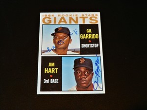 Jim Ray Hart / Gil Garrido 1964 Topps Autographed Rookie Card RC SF Giants Auto