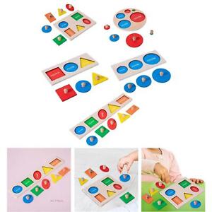 Geometric Shape Panels Jigsaws Puzzles Hand Grasping Board for Children Baby