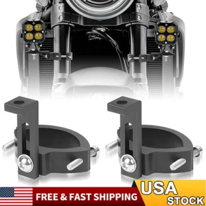 2X 36-60mm Motorcycle Fork Headlight Mount Bracket Clamp Holder Fog Spot Light - Picture 1 of 14