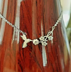 Colibrí Pájaro Plata Acero Inoxidable Tobillo Dije Pulsera Joyería Pie - Imagen 1 de 4