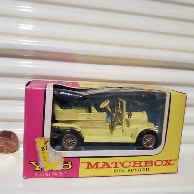 MATCHBOX 1961 YESTERYEAR Y16A Pale Lemon ClosedR.Boards 1904 SPYKER New in VGBox - Image 1 of 4