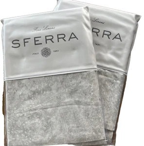SFERRA~Pallani~2 EUROS FUNDAS DE ALMOHADA~PERCAL~Lunar~hecho en ITALIA~gris~NUEVO CON ETIQUETAS~ - Imagen 1 de 10