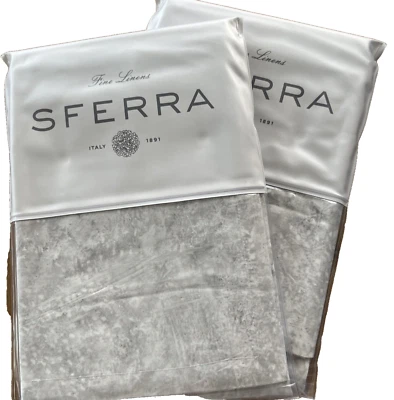 SFERRA~Pallani 5748 ~ 2 欧元枕套~PERCALE~月球~意大利制造~灰色~全新带标签~ — 第 1/4 张图片