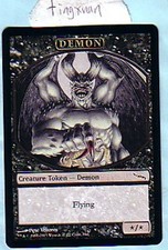 MTG 4X PROMO DCI DEMON TOKEN MIRRODIN VERSION PLAYER REWARDS MAGIC THE GATHERING