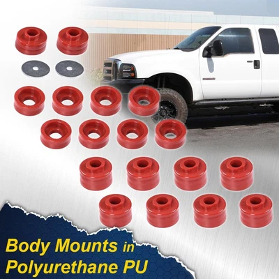 FIT FOR 1999-2017 FORD F250 F350 SUPER DUTY 2WD/4WD BODY MOUNT BUSHING KIT RED - Изображение 1 из 4