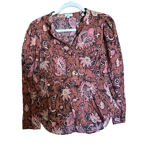 Camicia blusa ALC Top donna 2 multicolore stampa paisley popover collo spacco - Foto 1 di 9