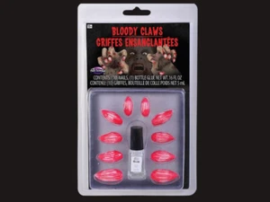 Kit Garras Sangrientas Halloween 10 Uñas Disfraz Accesorio Nuevo Pegamento Uñas Falsas - Imagen 1 de 2