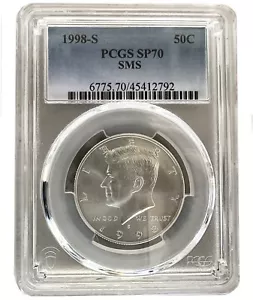 Medio dólar de plata mate Kennedy 1998 S 50c SMS SP70 moneda rara graduada a la venta792 - Imagen 1 de 2