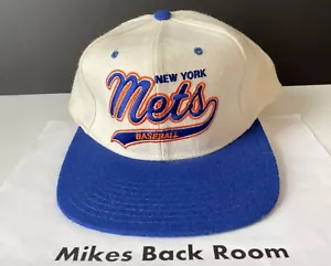 Vintage NEW YORK METS STARTER Script SNAPBACK HAT Cap Wool NEW Old Stock NWOT - Picture 1 of 9