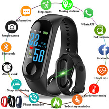 M3s Reloj inteligente Pulsera Presión arterial Ritmo cardíaco Rastreador Fitness