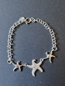 925 STERLING SILVER FILLED STAR LINKS BRACELET INCLUDING FREE GIFTBOX. - Picture 1 of 12