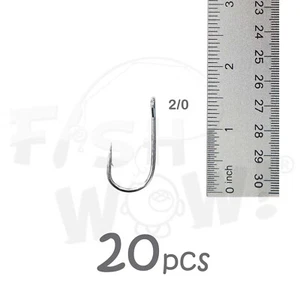 20 un. Pescado WOW!® Tamaño 2/0 Pesca 6X Fuerte Siwash Gancho con Ojo Abierto @US - Imagen 1 de 4