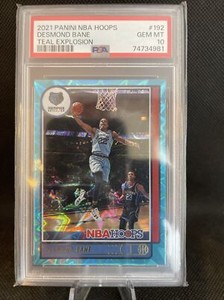 2021-22 NBA Hoops Teal Explosion #192 Desmond Bane RC PSA 10 (POP3)