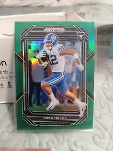 2023 Prizm Draft Picks Puka Nacua Green #197 RC Los Angeles Rams BYU Cougars - Picture 1 of 5