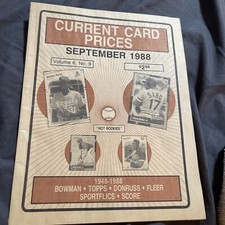 Current Card Prices September 1988 Volume 6 Number 9 1948-1988 EUC
