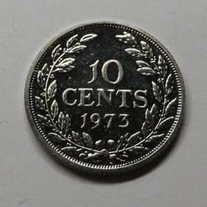 Liberia 10 Cents 1973 Copper-Nickel KM#15a.2 Proof - Picture 1 of 2