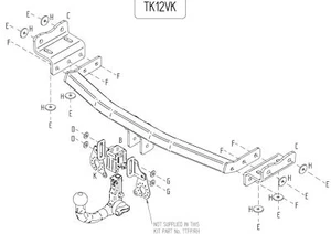 Barra de remolque automotriz desmontable vertical Towtrust para SUV Kia Sportage 2010 a 2016 - Imagen 1 de 8