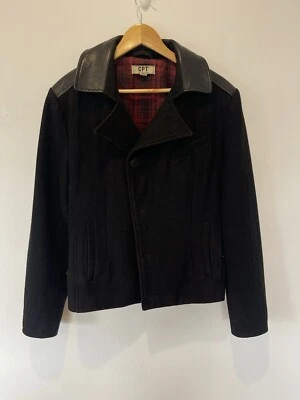 CPT By Cockpit USA Vintage Black Wool Leather Jacket Size S Thick Heavy Military - Image 1 of 4
