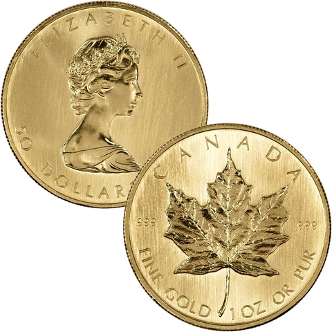 Canada Gold Maple Leaf 1 oz $50 - .999 Fine - Random Year Cover