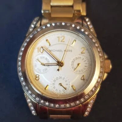 Michael Kors Women's Blair Champagne Dial Gold Tone Watch with crystals MK5639 - Image 1 of 4