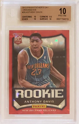Anthony Davis Rookie Card BGS 10! 2013 Panini Father’s Day Cracked Ice #29 - Image 1 of 2
