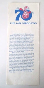 1986 Famous San Diego Zoo 70th Anniversary Tourist Guide Brochure/Map Vtg  AZ33 - Picture 1 of 10