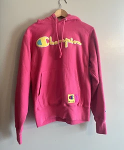 CHAMPION Manga Larga Con Capucha Rosa TEJIDO INVERSO Sudadera con Capucha Pequeña - Imagen 1 de 5