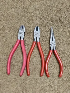 3 Pro America Diagonal Wire Cutter Side Cuts Needle Nose Pliers 5016 5004 5004SH - Picture 1 of 10