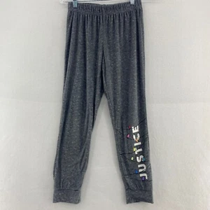 Justice Jogger Pants Christmas Lights Graphic Comfy Gray Girls Size L 12/14 - Picture 1 of 7