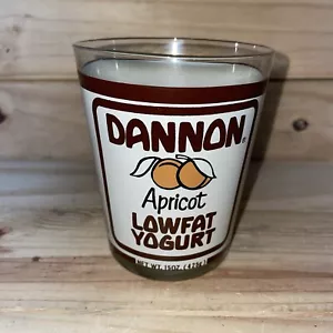 Dannon Low-fat Yogurt Vintage Advertising Drinking Glass Apricot EUC Rare - Picture 1 of 7
