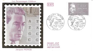 FRANCE 1987 FDC JACQUES MONOD YT 2459 - Picture 1 of 1