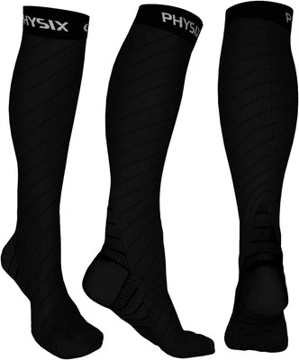 Physix Gear Compression Socks 20-30 mmHg - Men & Women - Running, S/M, Black  - Image 1 of 4
