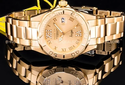Invicta New Women ANGEL 18K GOLD PLATED DIAL Bracelet 38mm SS Stylish Watch - Image 1 of 4