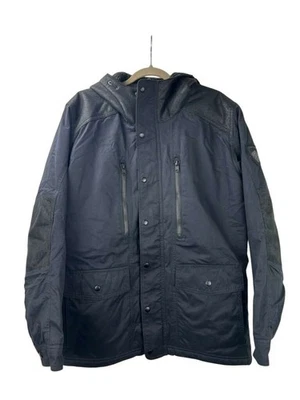 Kuhl Projekt Jacket Men's Size Large Navy Blue Hooded Pockets Faux Leather - Image 1 of 4