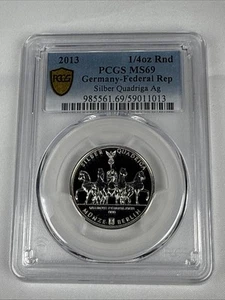 GERMANY Medal Berlin 2013 Quadriga 1/4 oz 999 Silver Coin German - Picture 1 of 4