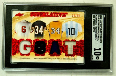 Leaf Superlative 2023 #TG-9 Musial/Payton/O'Neal/Maradona SGC 10 GOAT 19/20 Foto 1 de 2