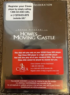 NEW SEALED Howl's Moving Castle FYC SCREENER DVD Miyazaki Studio Ghibli RARE - Image 1 of 4