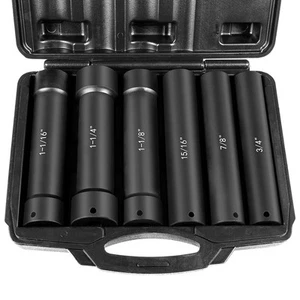 1/2 Inch Drive Heavy Duty Extended Length Extra-Deep Length Impact Socket Set - Picture 1 of 8