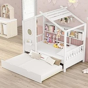 BRAND NEW IN THE BOX- Twin Size House Bed with Trundle for Kids - Picture 1 of 10