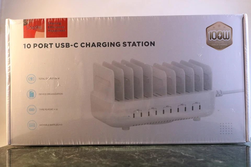 SIIG 10-Port USB-C Charging Station | 150W | DC 5V Output White New Sealed - Image 1 of 4