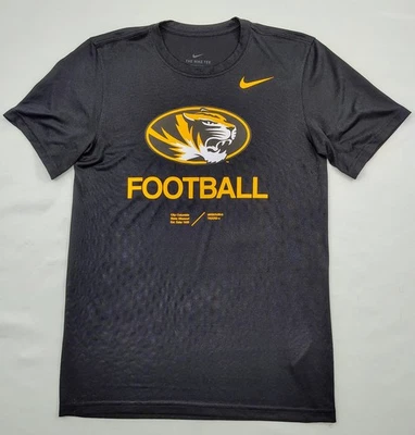 Nike Dri Fit Missouri Tigers Football T-shirt Mens Sz Small Mizzou Black Swoosh - Image 1 of 4
