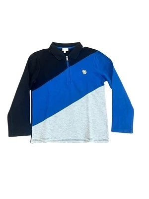 CAMISA POLO JÚNIOR MENINO PAUL SMITH PIQUE MANGA LONGA BLOCO DE CORES LOGOTIPO ZEBRA ZÍPER 8 - Imagem 1 de 4