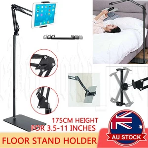 Adjustable Tablet Phone Floor Stand Bed Clip Mount Holder For iPhone iPad 175cm - Picture 1 of 12