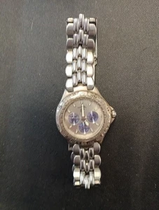 Reloj Hombre FOSSIL Azul BQ-8775 Tono Plata Cuarzo Analógico Talla "8"" necesita BaT HJ78" - Imagen 1 de 3