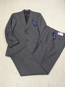 Bert Pulitzer Suit Mens 38R 34x32 Gray Wool 2 Piece Jacket Pants Vintage NEW NWT - Picture 1 of 20